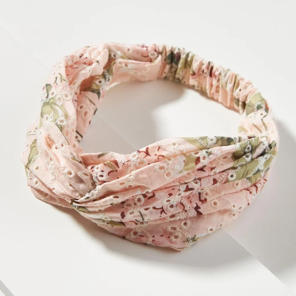 Anthropologie Antonia Embroidered Eyelet Headband